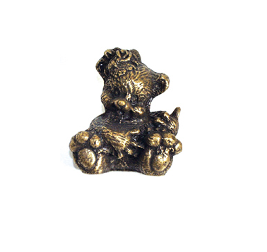 Emenee OR259 Bear Cabinet Knob in Antique Matte Brass (ABR)