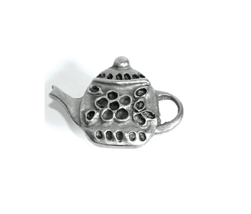 Emenee PFR115 Small Teapot Cabinet Knob shown in Antique Matte Silver (AMS)