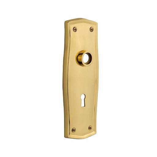 Nostalgic Warehouse Prairie Plate With Keyhole Privacy Polished Brass 