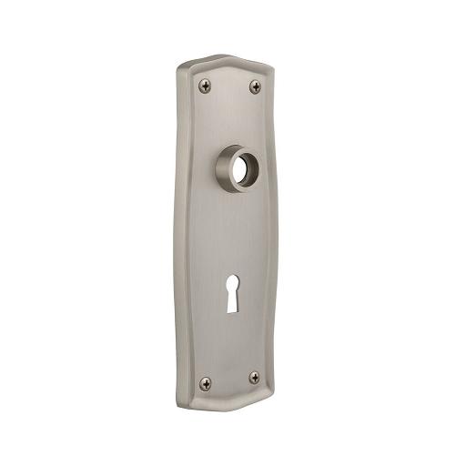 Nostalgic Warehouse Prairie Plate With Keyhole Privacy Satin Nickel