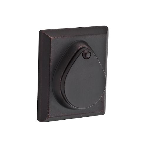 Baldwin Reserve Rustic Square Deadbolt (RSD) shown in Dark Bronze (481)