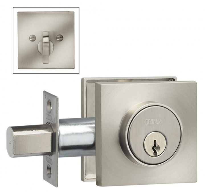 Omnia SQRDB Square Auxillary Deadbolt from the Prodigy Collection