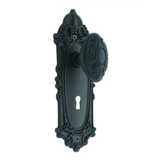 Nostalgic Warehouse Victorian Backplate with Victorian knob Oil Rubbed Bronze